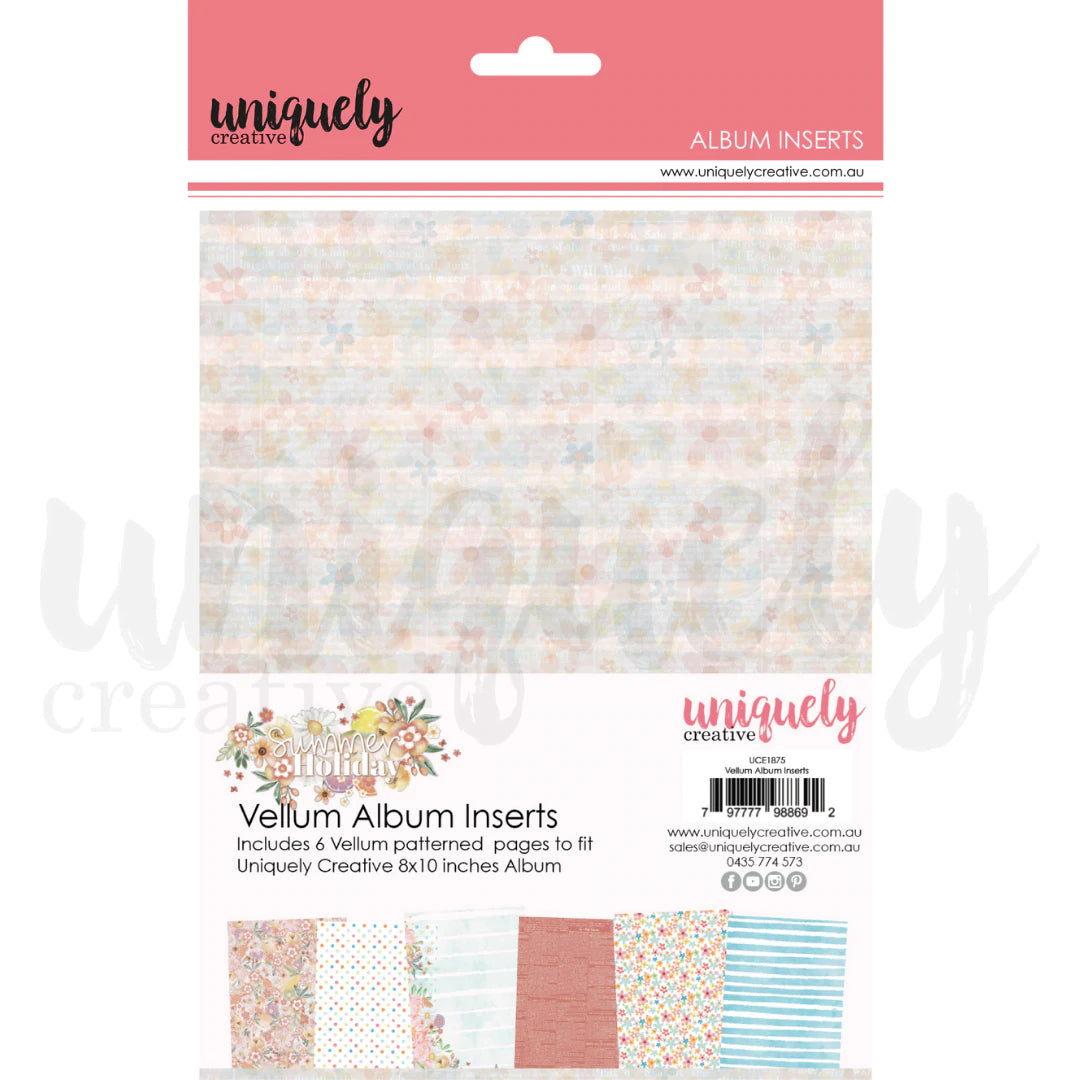 SUMMER HOLIDAY - VELLUM ALBUM INSERTS BY UNIQUELY CREATIVE