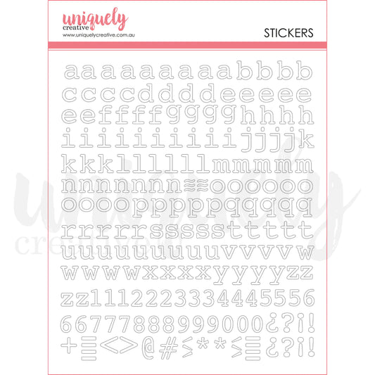 WHITE PUFFY STICKERS PACK BY UNIQUELY CREATIVE
