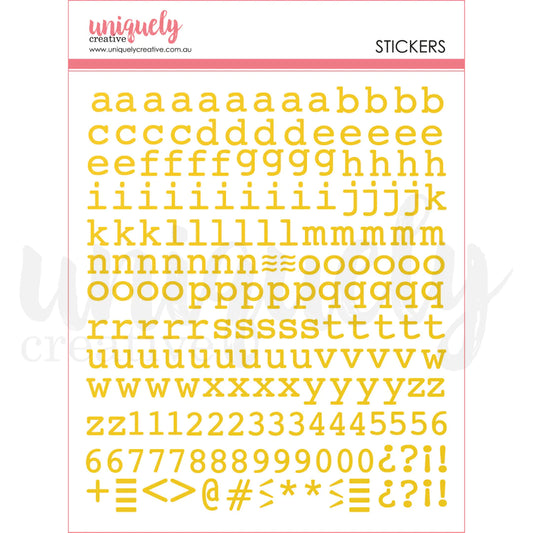 GOLD PUFFY STICKERS PACK BY UNIQUELY CREATIVE