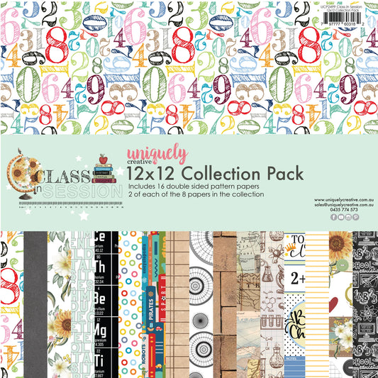 CLASS IN SESSION 12" x 12" PAPER COLLECTION PACK BY UNIQUELY CREATIVE