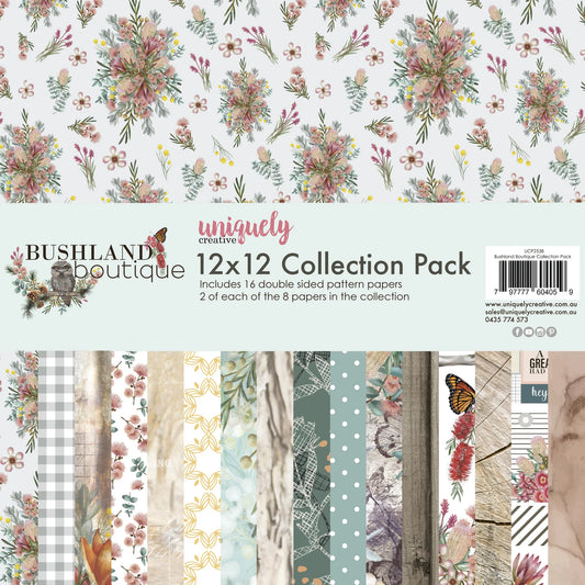 BUSHLAND BOUTIQUE 12" x 12" PAPER COLLECTION PACK BY UNIQUELY CREATIVE