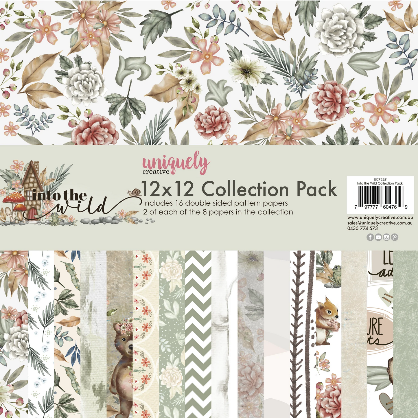 INTO THE WILD 12" x 12" PAPER COLLECTION PACK BY UNIQUELY CREATIVE