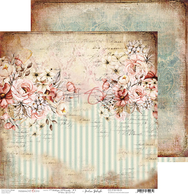 VINTAGE BEAUTY 12" X 12" SET OF PAPERS - CRAFT O'CLOCK