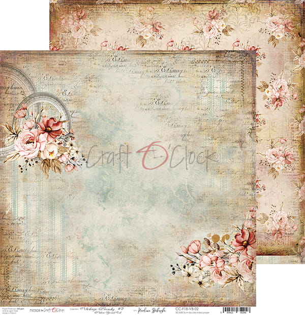 VINTAGE BEAUTY 12" X 12" SET OF PAPERS - CRAFT O'CLOCK