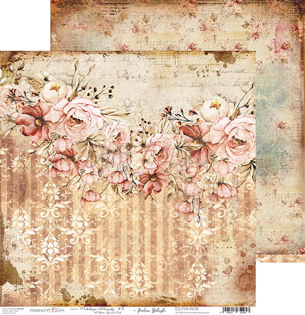 VINTAGE BEAUTY 12" X 12" SET OF PAPERS - CRAFT O'CLOCK