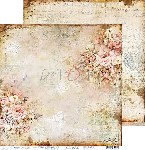 VINTAGE BEAUTY 12" X 12" SET OF PAPERS - CRAFT O'CLOCK