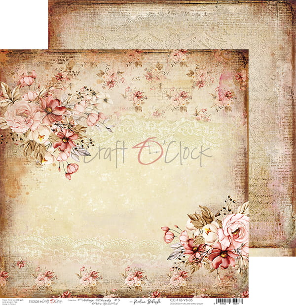 VINTAGE BEAUTY 12" X 12" SET OF PAPERS - CRAFT O'CLOCK