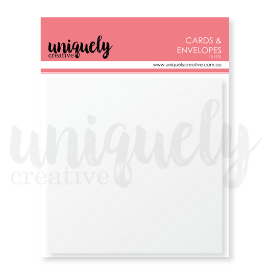 PACK OF 10 SQUARE CARDS & ENVELOPES FROM UNIQUELY CREATIVE