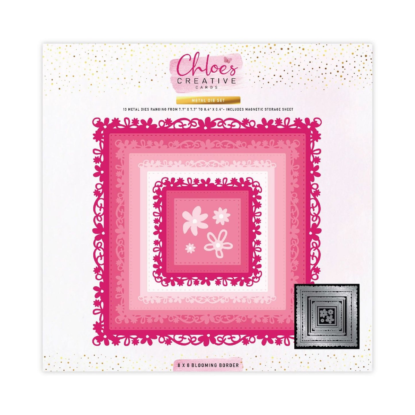 CHLOES CREATIVE CARDS METAL DIE SET - 8" X 8" BLOOMING BORDER