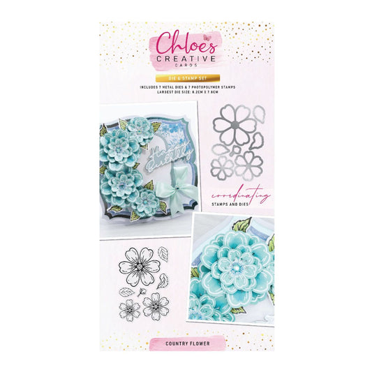 CHLOES CREATIVE CARDS DIE & STAMP SET - COUNTRY FLOWER