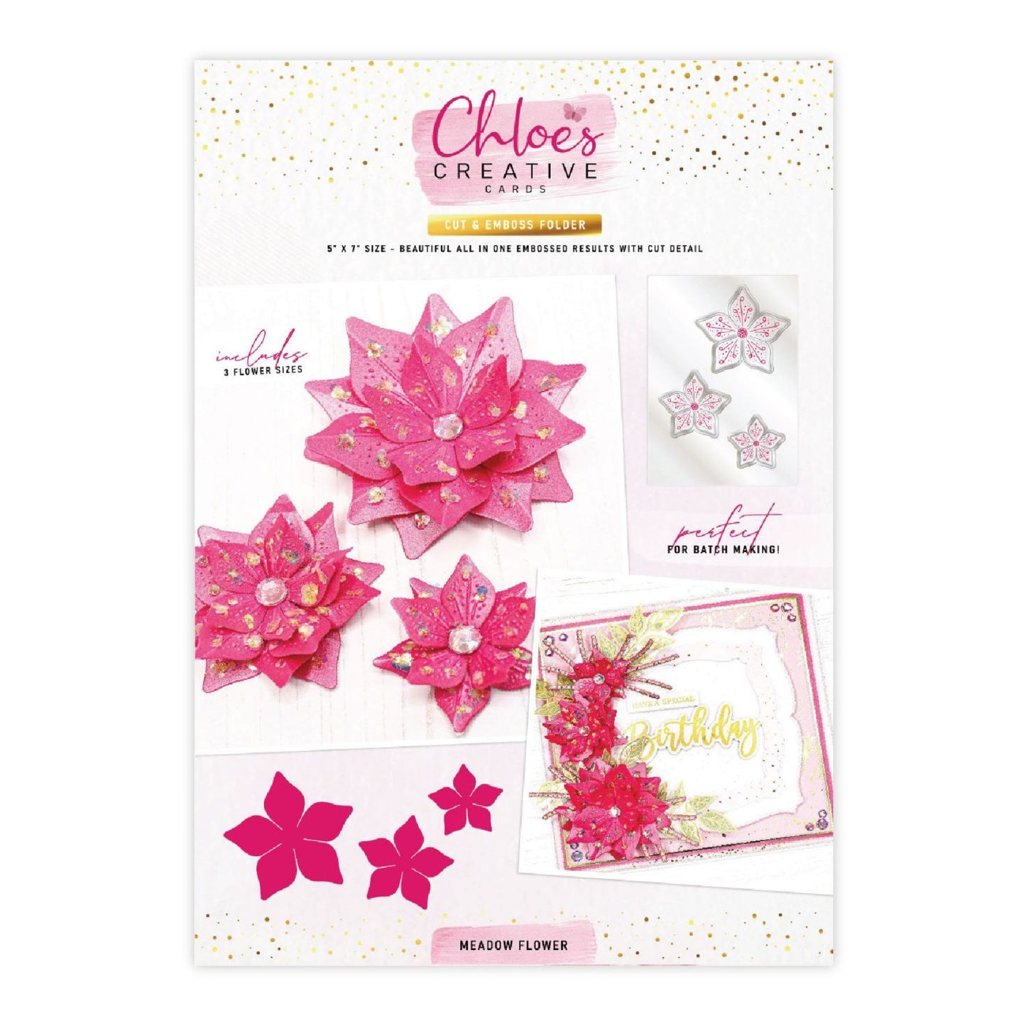 CHLOES CREATIVE CARDS MEADOW FLOWER 5x7 CUT & EMBOSS FOLDER