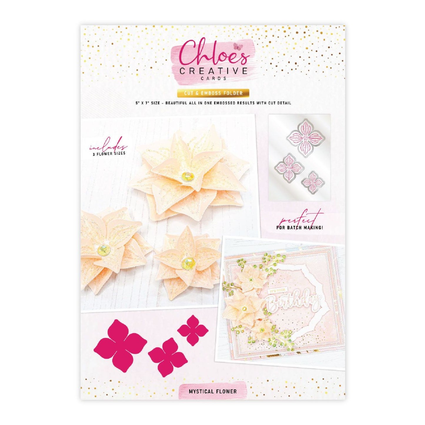 CHLOES CREATIVE CARDS MYSTICAL FLOWER 5x7 CUT & EMBOSS FOLDER