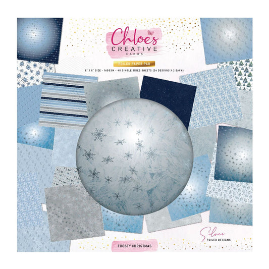 CHLOES CREATIVE CARDS - FROSTY CHRISTMAS -  8" X 8" FOILED PAPER PAD