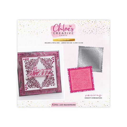 CHLOES CREATIVE CARDS METAL DIE SET - FLORAL LACE BACKGROUND