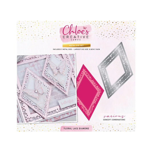 CHLOES CREATIVE CARDS METAL DIE SET - FLORAL LACE DIAMOND