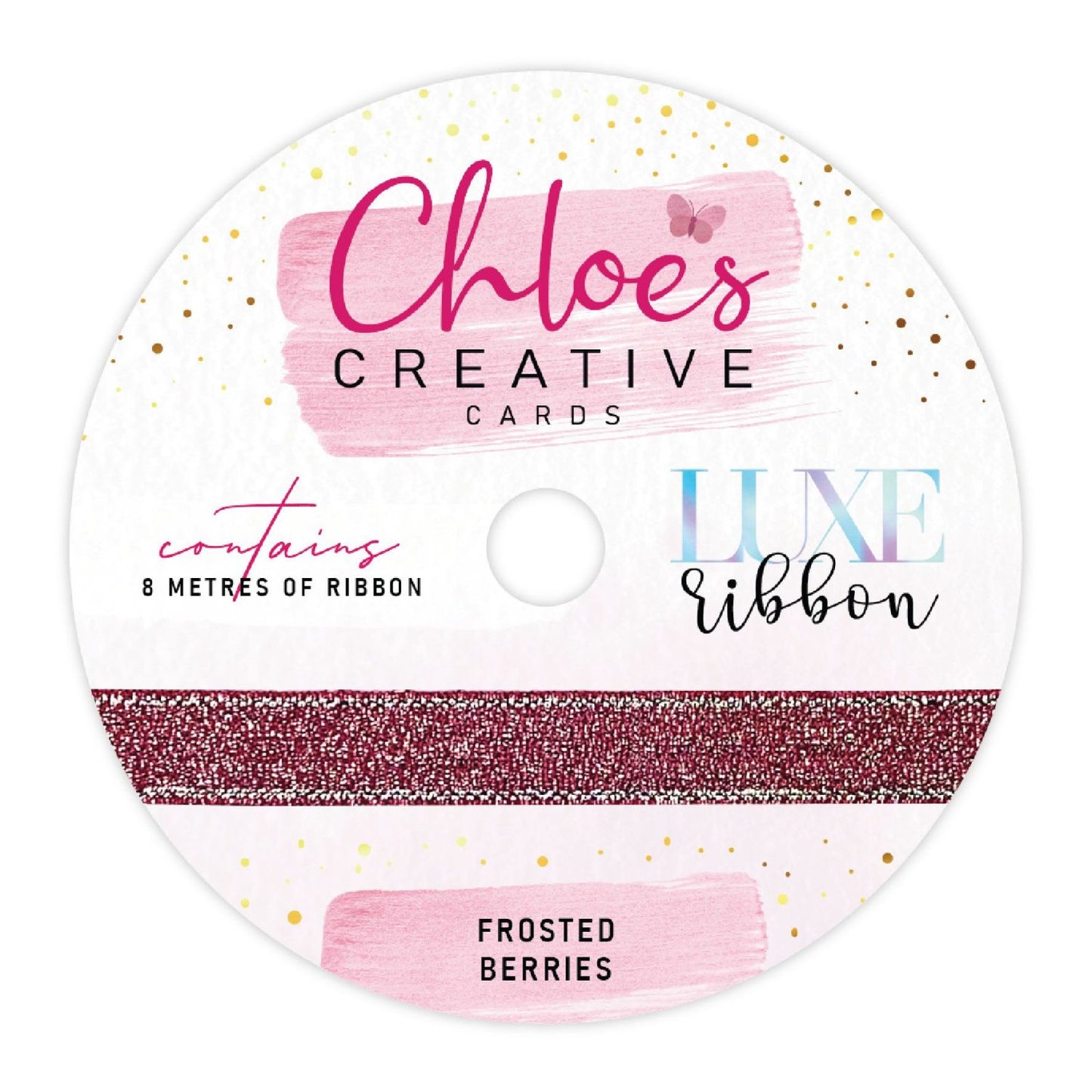 CHLOE'S CREATIVE CARDS LUXE RIBBON (8M) FROSTED BERRIES