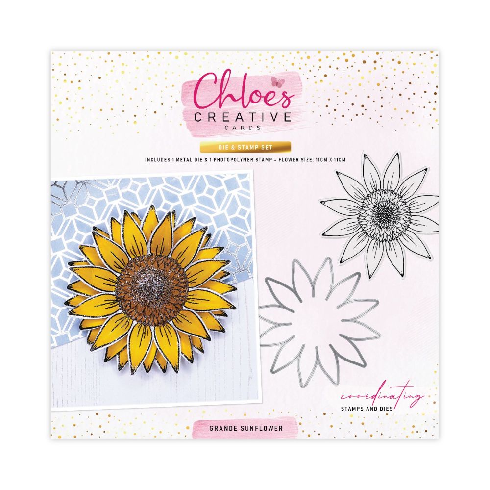 CHLOES CREATIVE CARDS GRANDE SUNFLOWER DIE & STAMP SET