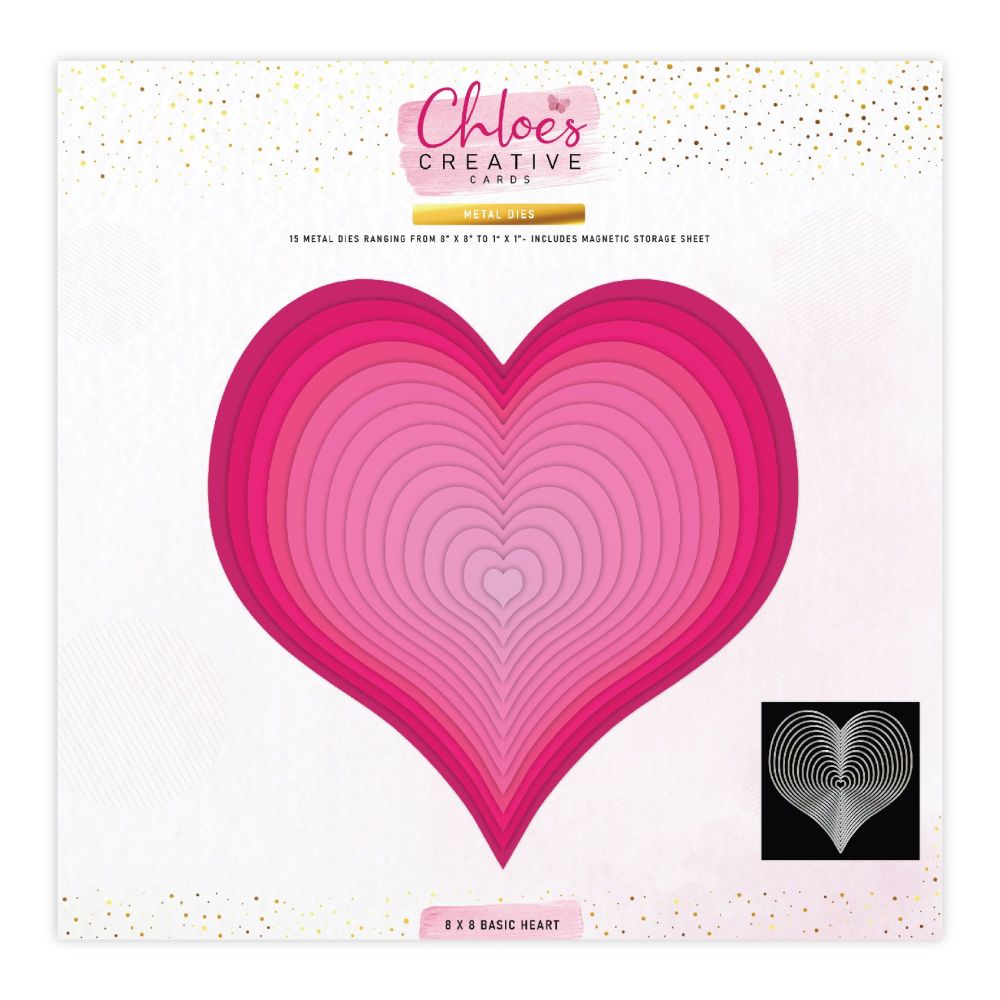 CHLOES CREATIVE CARDS METAL DIE SET - 8" X 8" BASIC HEARTS