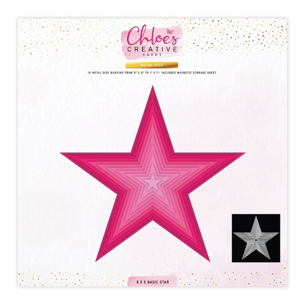 CHLOES CREATIVE CARDS METAL DIE SET - 8" X 8" BASIC STARS