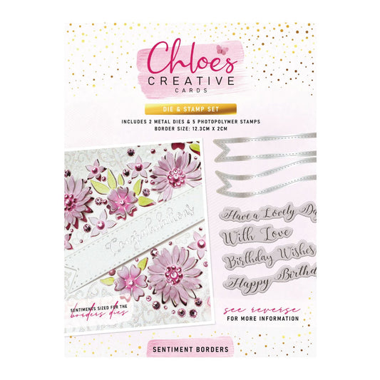 CHLOES CREATIVE CARDS SENTIMENT BORDERS STAMP AND DIE SET