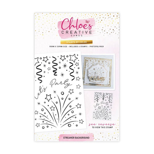 CHLOES CREATIVE CARDS PHOTOPOLYMER STAMP SET (A6) - STREAMER BACKGROUND