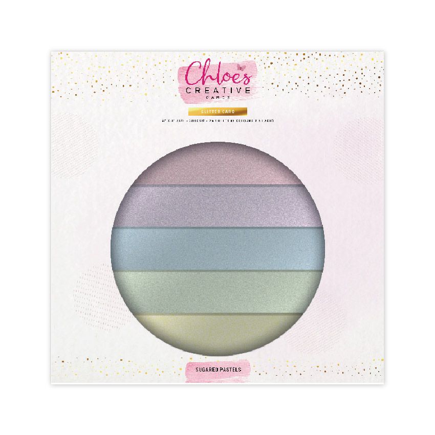 CHLOE'S CREATIVE CARDS GLITTER CARD PAD (8" X 8") - SUGARED PASTELS