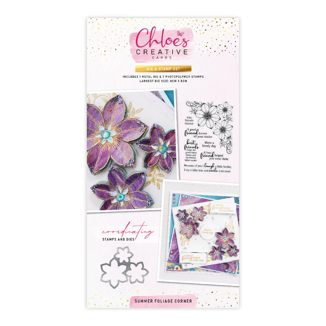 CHLOES CREATIVE CARDS DIE & STAMP SET - SUMMER FOLIAGE CORNER