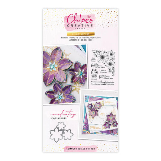 CHLOES CREATIVE CARDS DIE & STAMP SET - SUMMER FOLIAGE CORNER