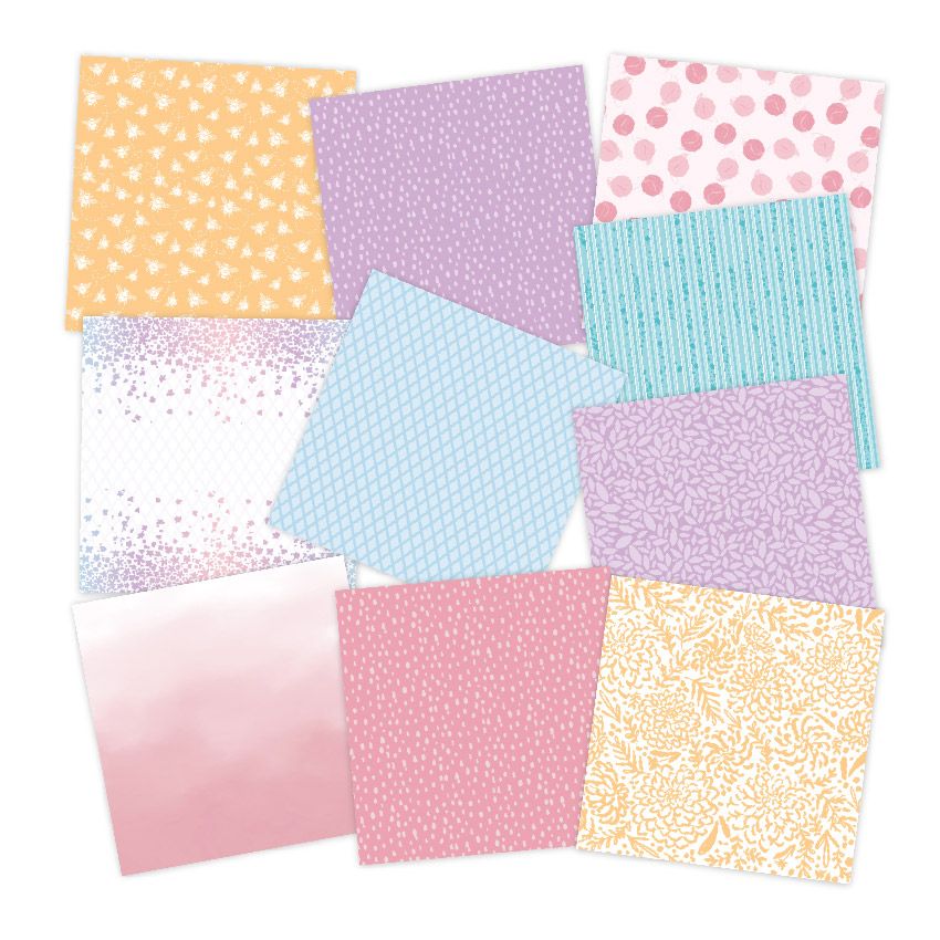 CHLOES CREATIVE CARDS 8" X 8" DESIGNER PRINTED PAPER PAD - SUMMER PASTELS