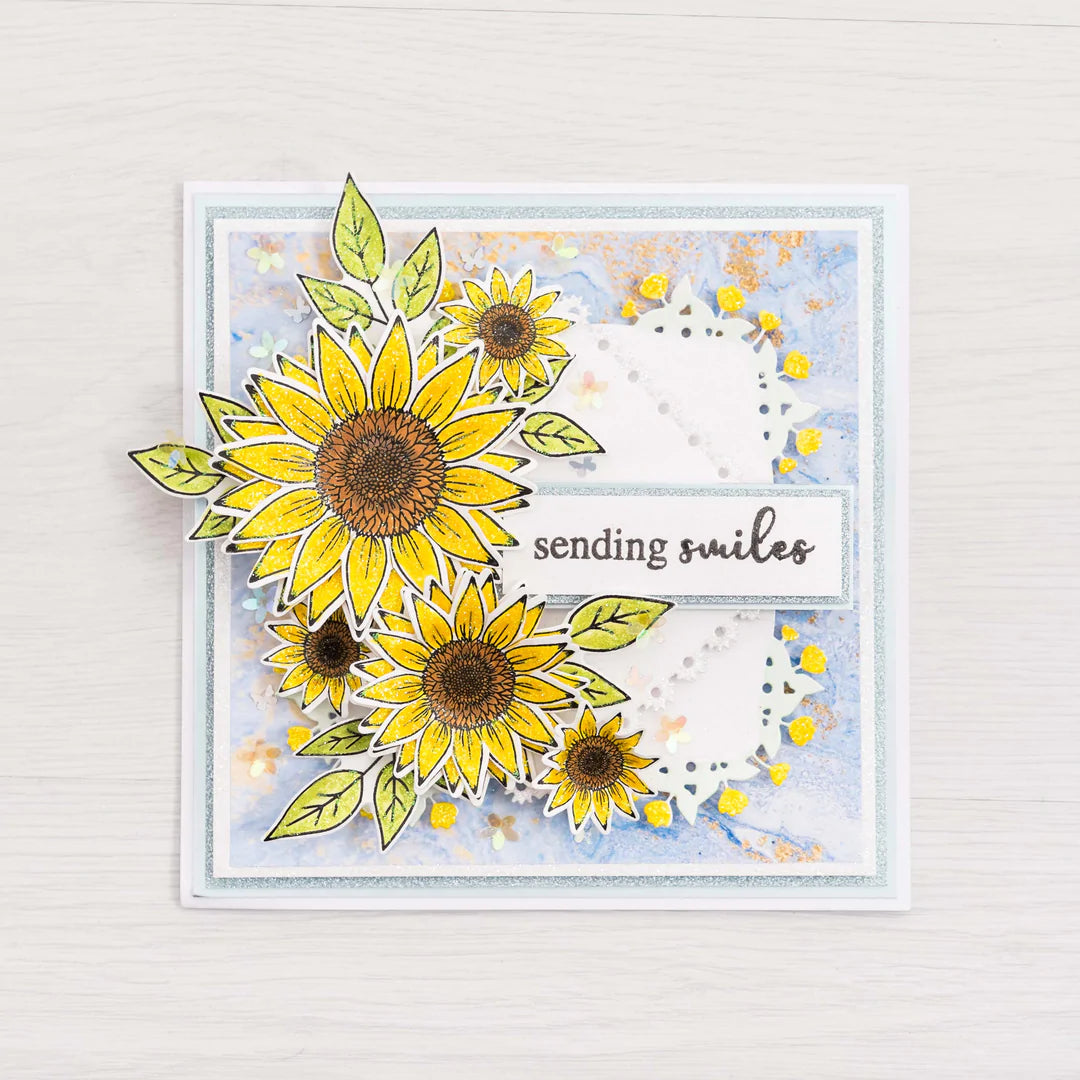 CHLOES CREATIVE CARDS DIE & STAMP SET - SUNFLOWER TRIO