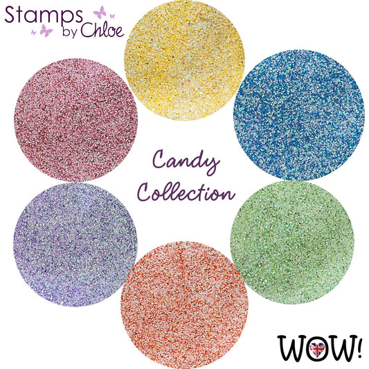 STAMPS BY CHLOE - SET OF 6 WOW EMBOSSING POWDERS - CANDY COLLECTION