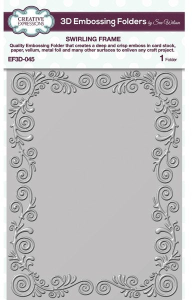 CREATIVE EXPRESSIONS 3D EMBOSSING FOLDER - SWIRLING FRAME