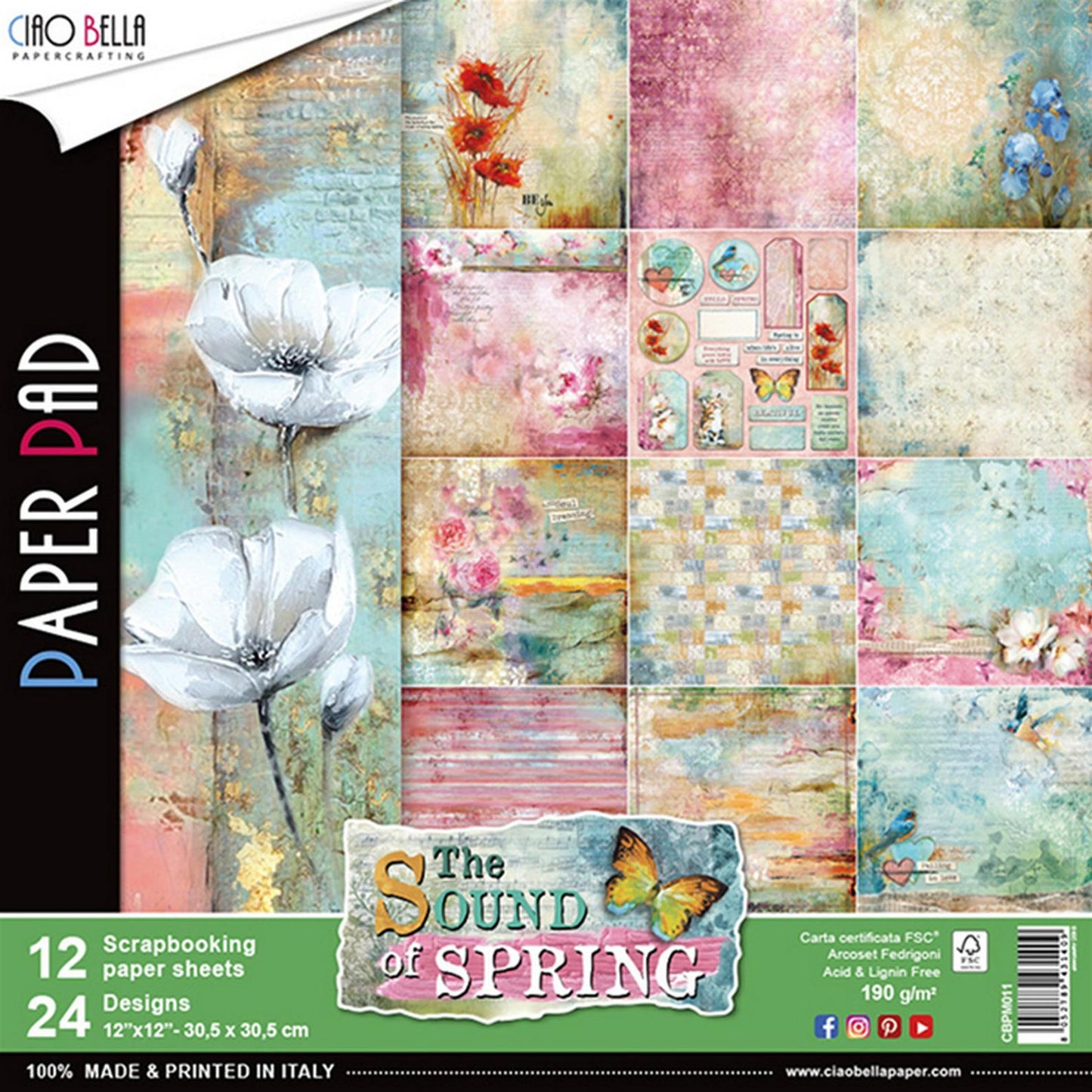 THE SOUND OF SPRING 12" X 12" COLLECTION PAPER PACK BY CIAO BELLA