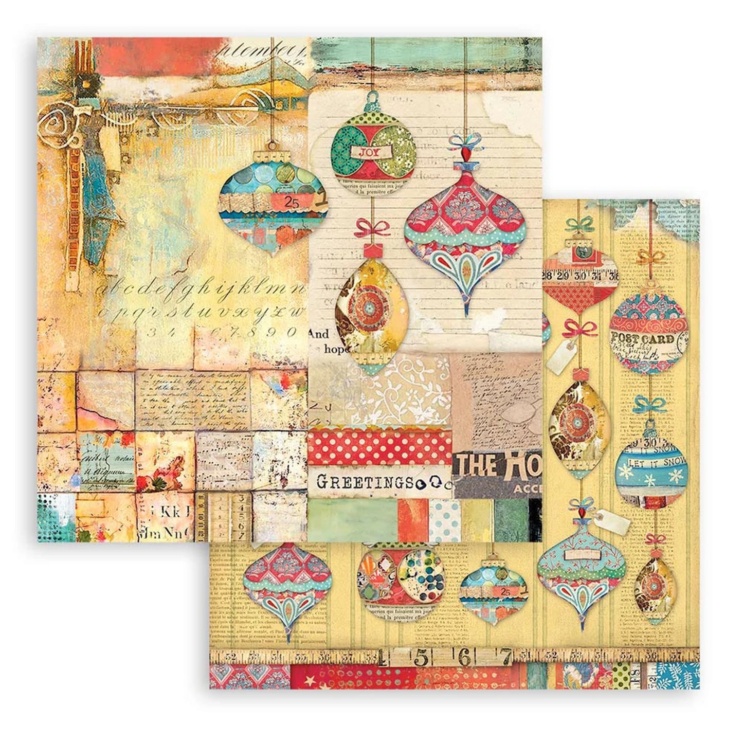 CHRISTMAS PATCHWORK COLLECTION 12" X 12" PAPER PAD BY STAMPERIA