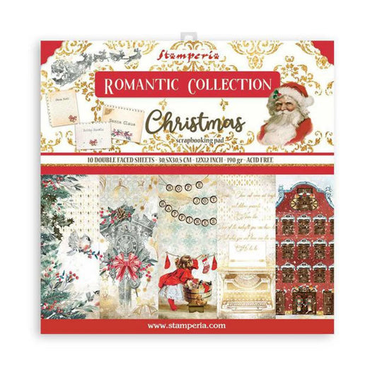 CHRISTMAS ROMANTIC COLLECTION 12" X 12" PAPER PAD BY STAMPERIA