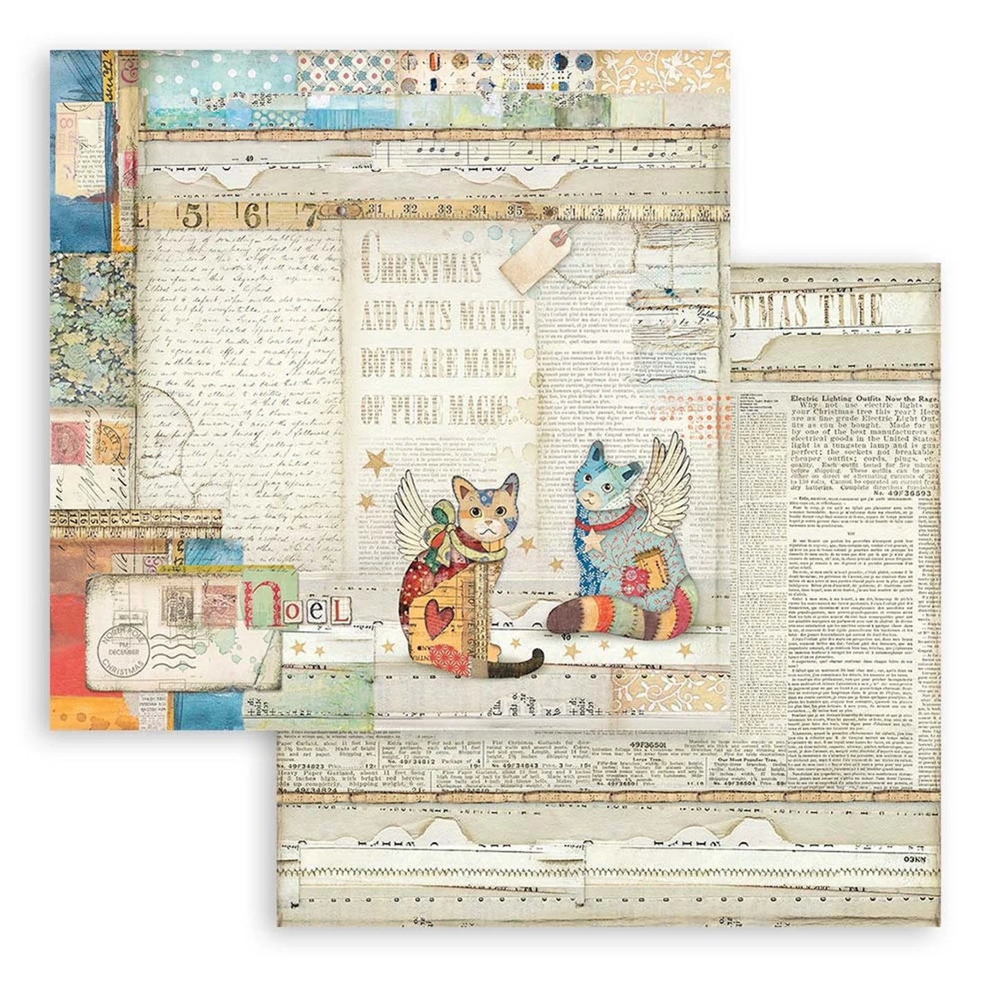 CHRISTMAS PATCHWORK COLLECTION 12" X 12" PAPER PAD BY STAMPERIA