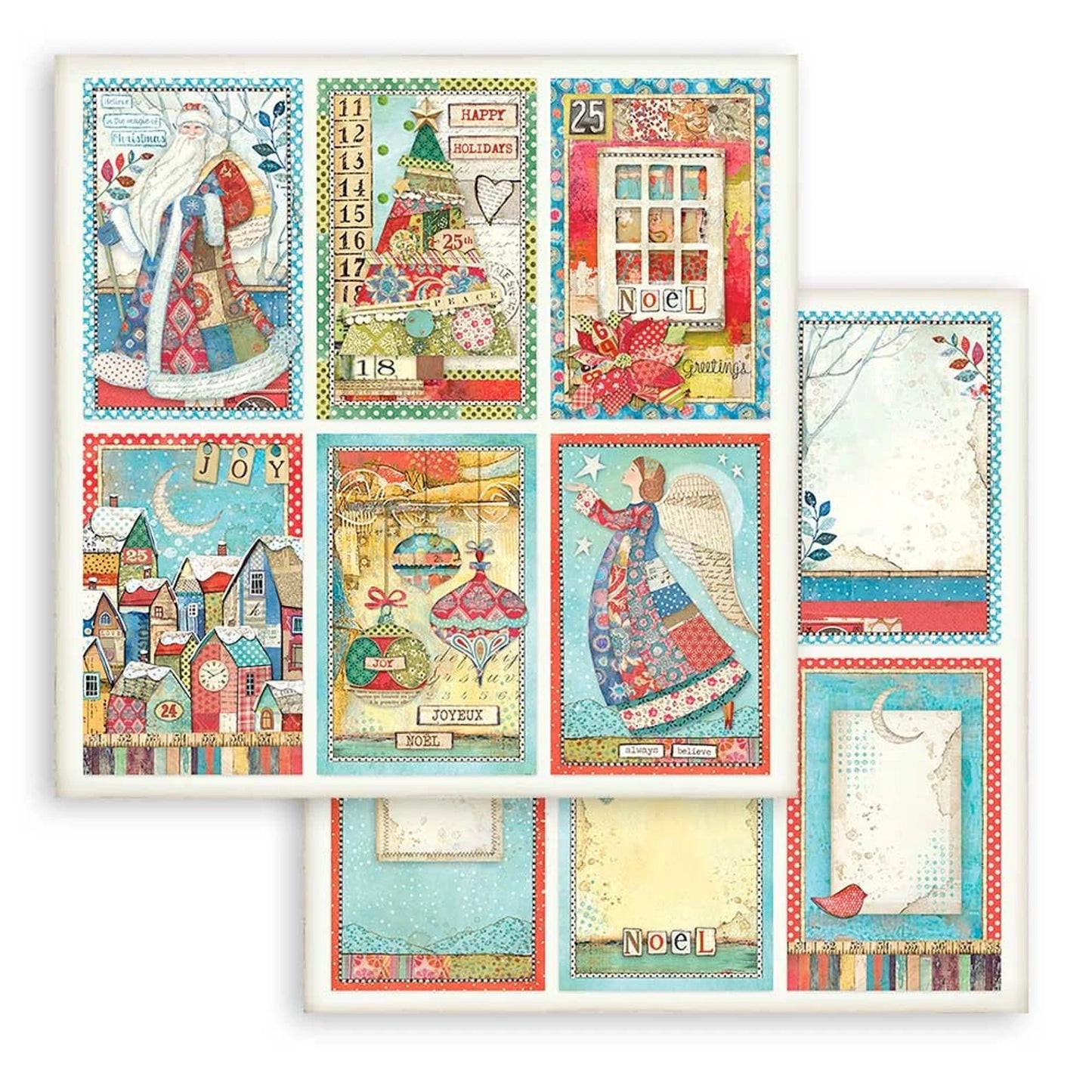 CHRISTMAS PATCHWORK COLLECTION 12" X 12" PAPER PAD BY STAMPERIA