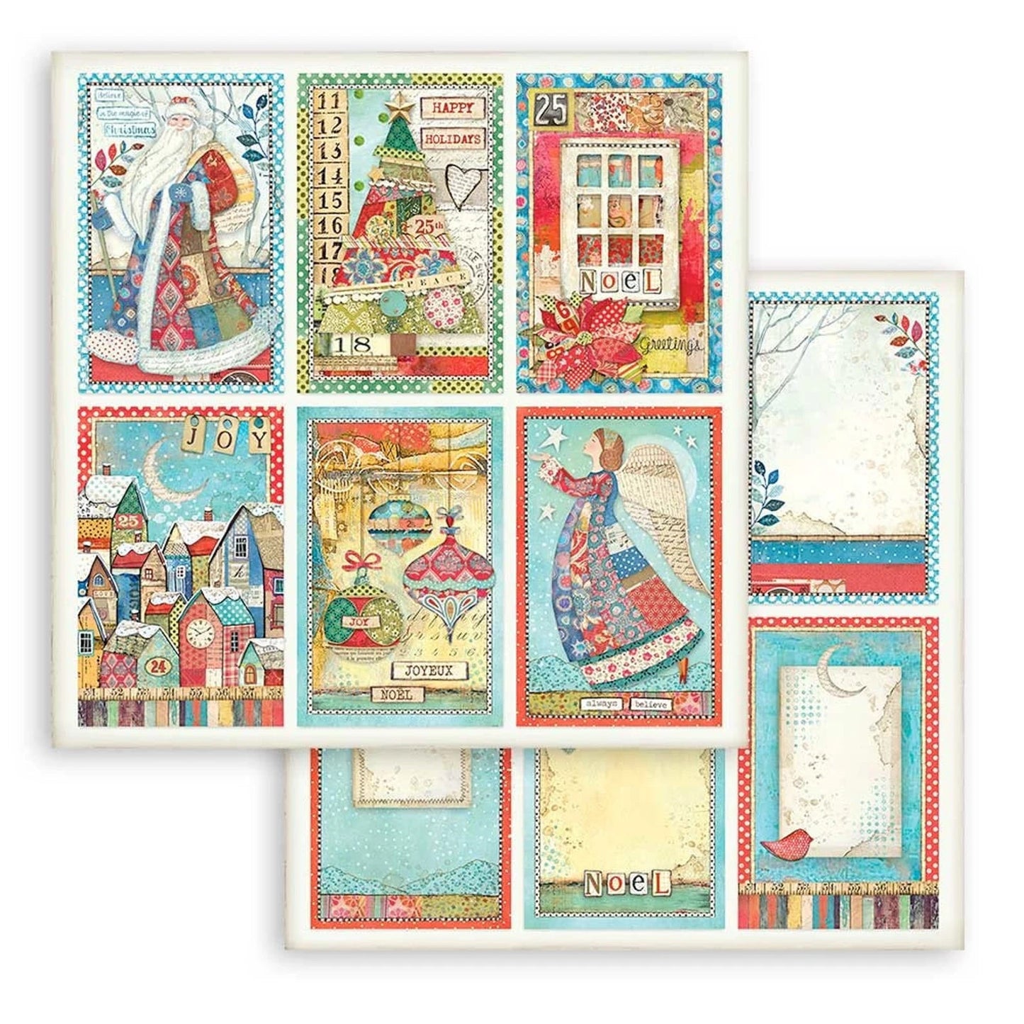 CHRISTMAS PATCHWORK COLLECTION 8" X 8" PAPER PAD BY STAMPERIA