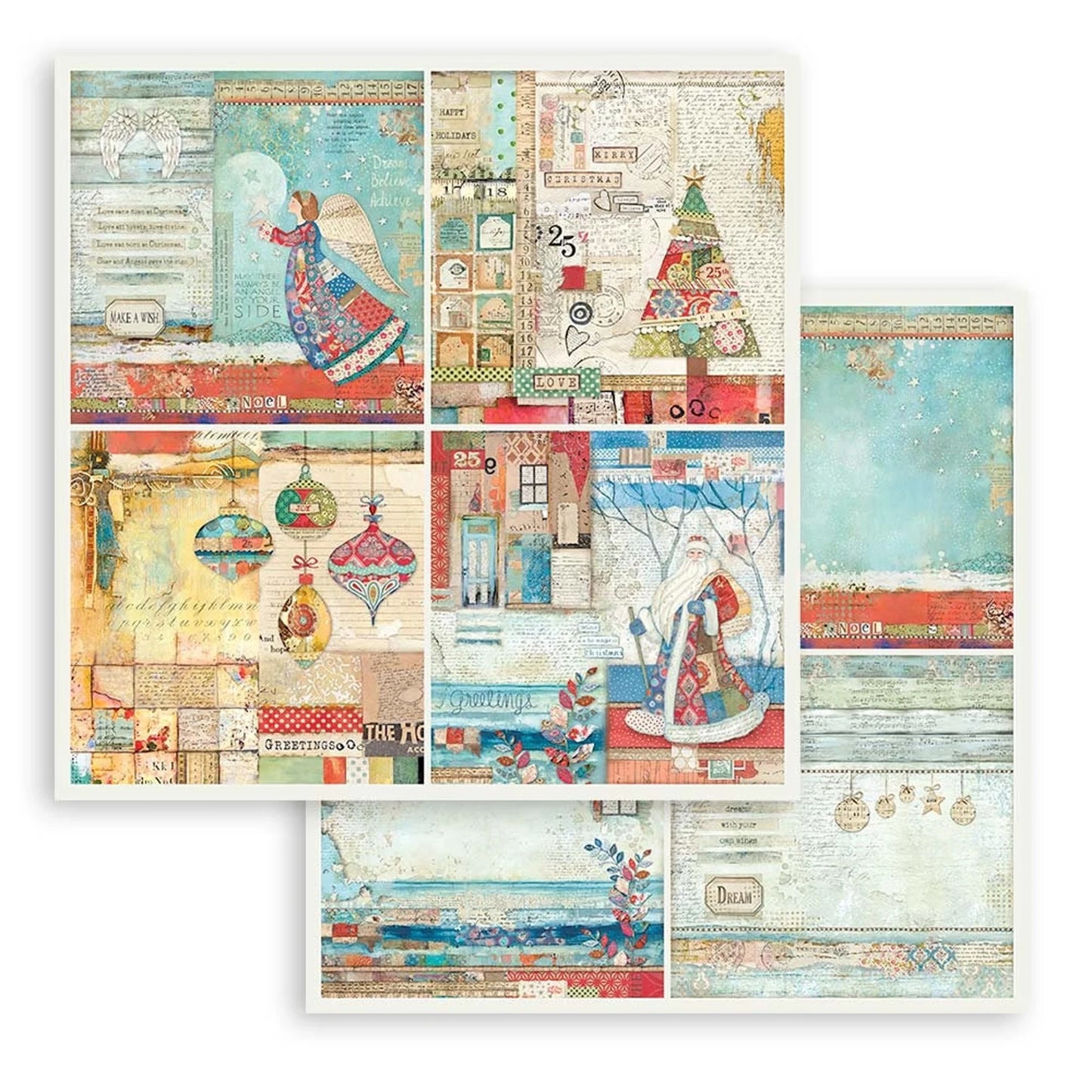 CHRISTMAS PATCHWORK COLLECTION 12" X 12" PAPER PAD BY STAMPERIA