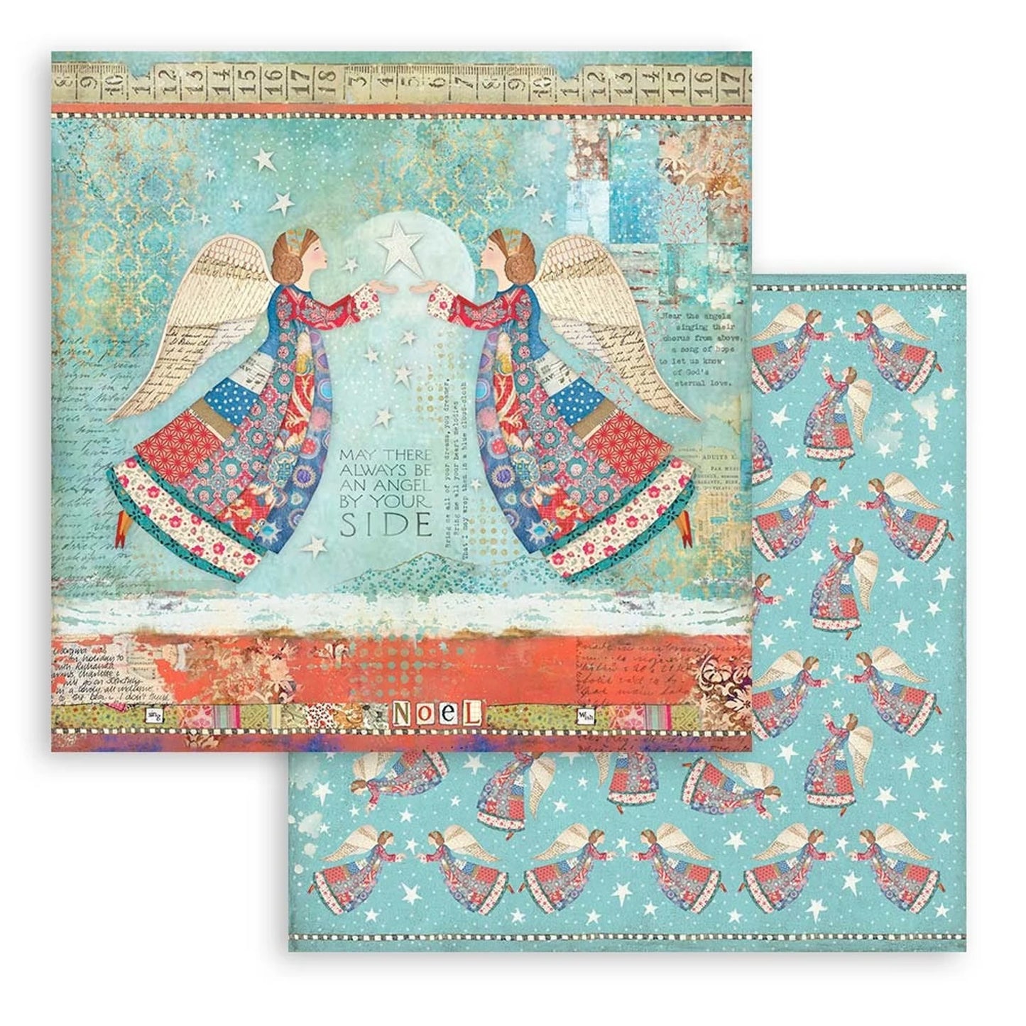 CHRISTMAS PATCHWORK COLLECTION 12" X 12" PAPER PAD BY STAMPERIA