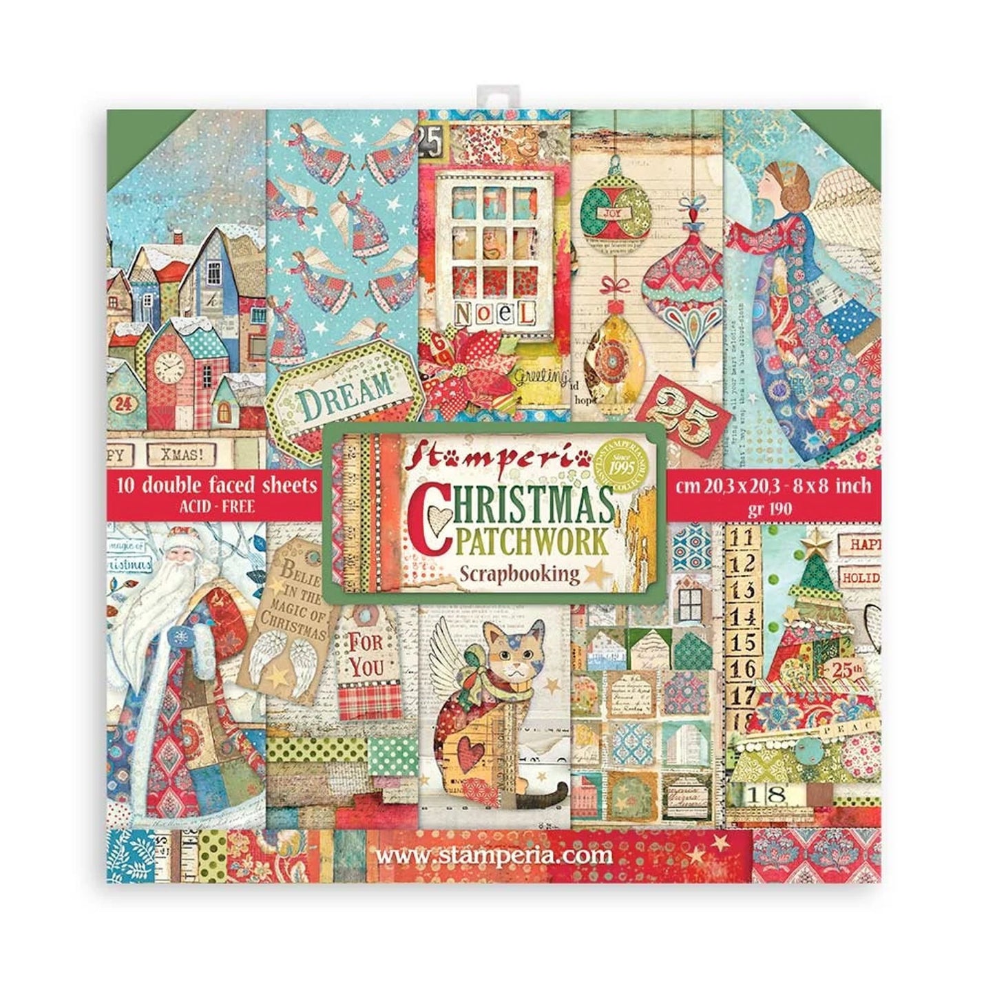 CHRISTMAS PATCHWORK COLLECTION 8" X 8" PAPER PAD BY STAMPERIA