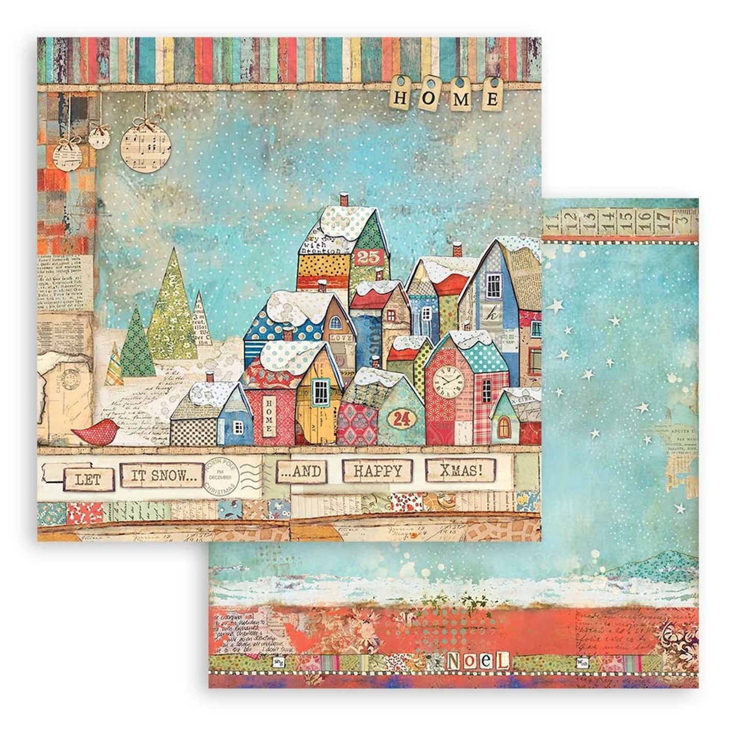 CHRISTMAS PATCHWORK COLLECTION 12" X 12" PAPER PAD BY STAMPERIA