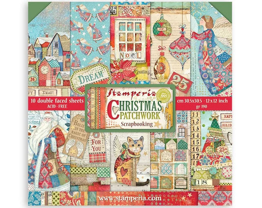 CHRISTMAS PATCHWORK COLLECTION 12" X 12" PAPER PAD BY STAMPERIA