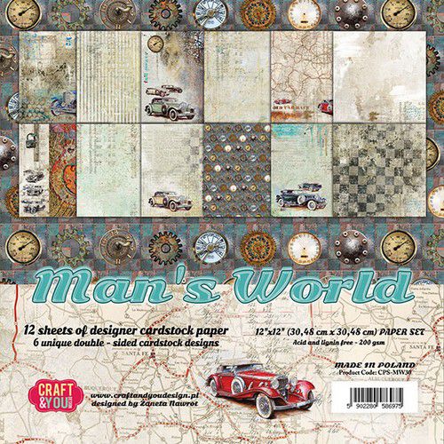 MAN'S WORLD 12" x 12" PAPER COLLECTION PACK BY CRAFT & YOU DESIGN