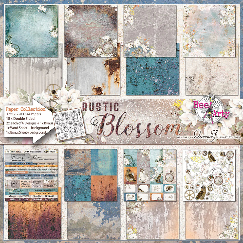 RUSTIC BLOSSOM 12" X 12" COLLECTION PACK - BEE ARTY